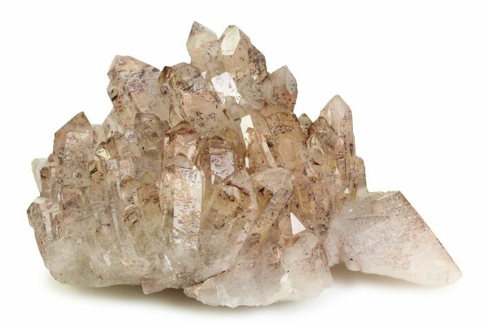 Glassy, Spotted Pink-Hued Quartz Crystals - India #358796